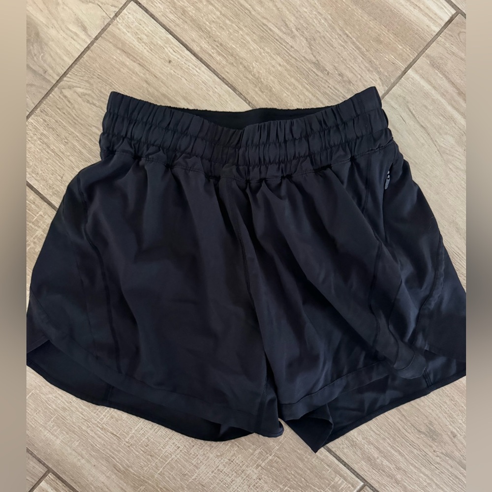 Lululemon Track that 5 inch inseam. Size 8. Black